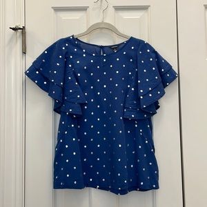 J. Crew Blouse w/Silver Metallic Dots